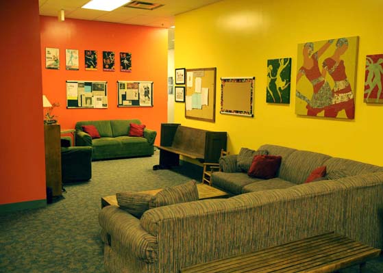 Couches in the waiting room at DCE